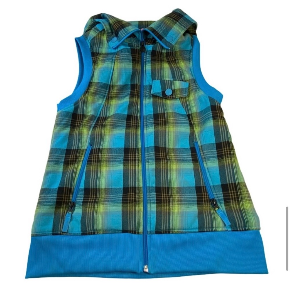 Burton Dry Ride Ho Chi Minh Plaid Hooded Vest